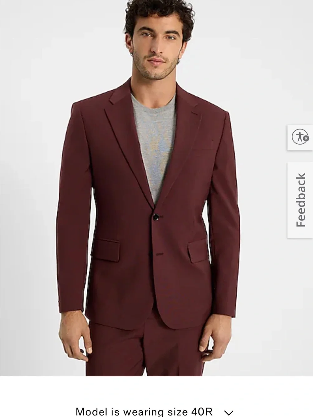 Express Men's Wine Single-Button Sport Coat
